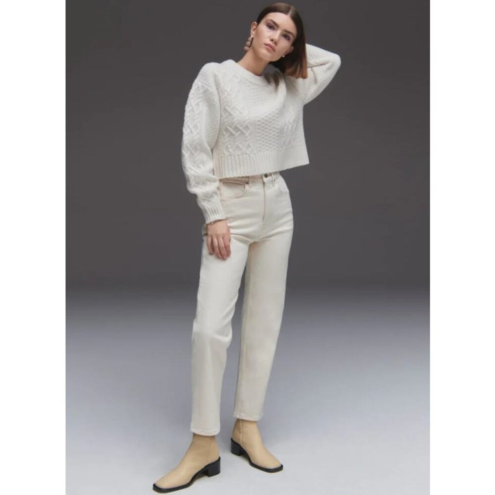 Everlane The Original Cheeky Straight Leg Jean Cream Organic Cotton Capsule, 28